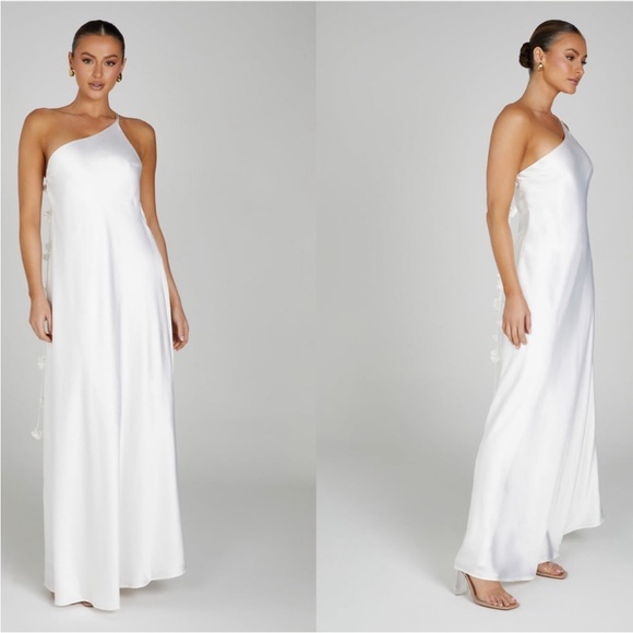 Meshki white one shoulder floral dress - XS/US 2 - never worn tags still intact - Picture 3 of 9